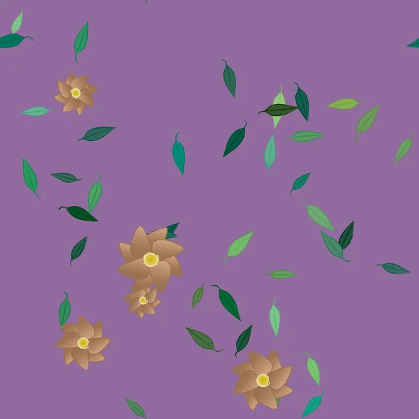 Fleurs Abstraites Feuilles Fond Sans Couture Illustration Vectorielle — Image vectorielle