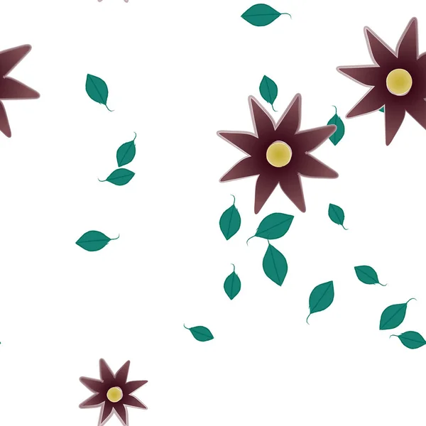 Абстрактные Цветы Листья Бесшовный Фон Векторная Иллюстрация — стоковый вектор