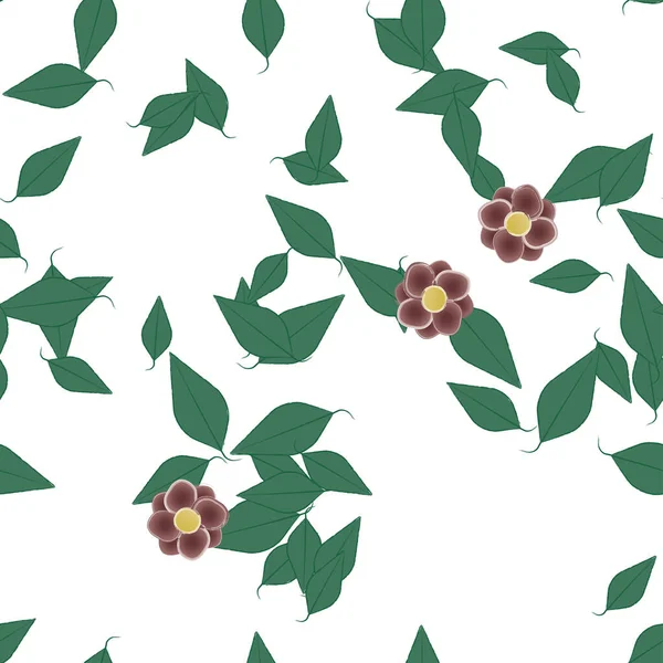 Yaprakları pürüzsüz arkaplan, vektör illüstrasyonu