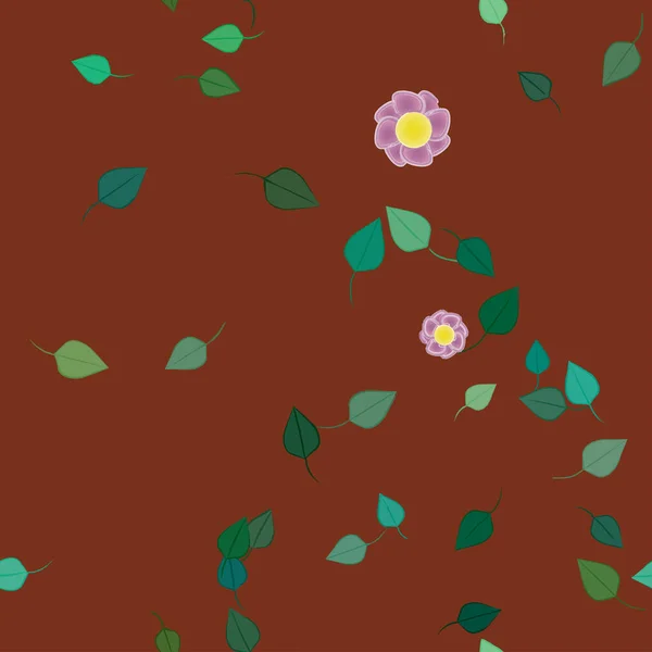 Flores Abstractas Hojas Fondo Sin Costura Ilustración Vectorial — Vector de stock