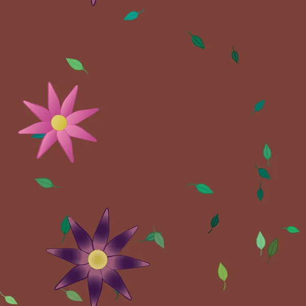 Flores Abstractas Hojas Fondo Sin Costura Ilustración Vectorial — Archivo Imágenes Vectoriales