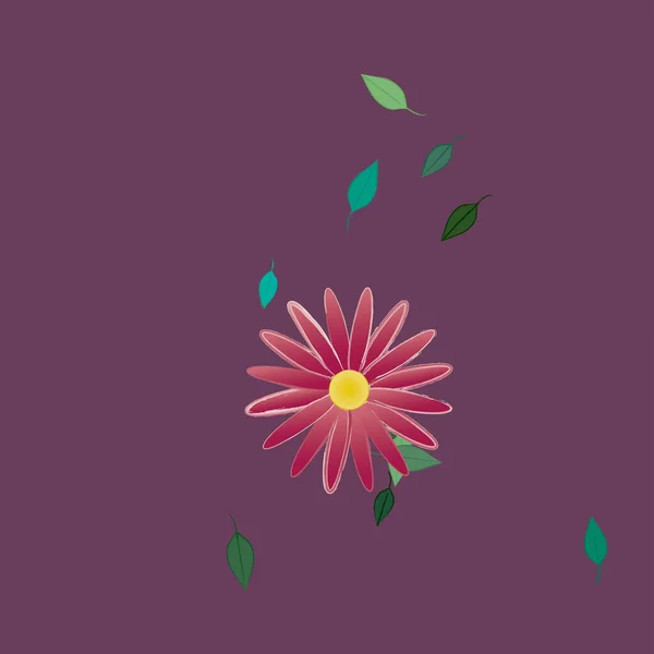 Fleurs Avec Feuilles Fond Sans Couture Illustration Vectorielle — Image vectorielle