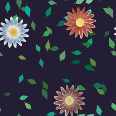 Yaprakları pürüzsüz arkaplan, vektör illüstrasyonu