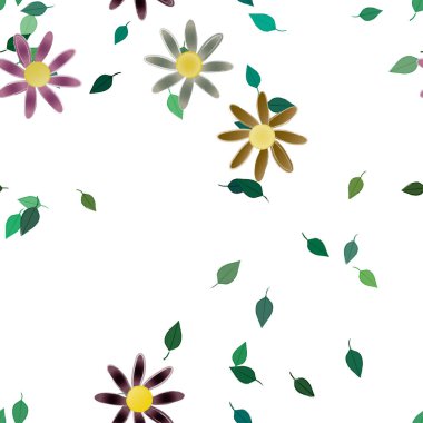 Yaprakları pürüzsüz arkaplan, vektör illüstrasyonu