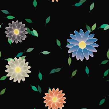 Yaprakları pürüzsüz arkaplan, vektör illüstrasyonu