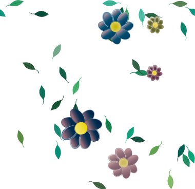 Yaprakları pürüzsüz arkaplan, vektör illüstrasyonu