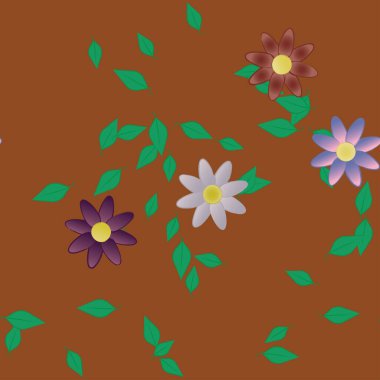 Yaprakları pürüzsüz arkaplan, vektör illüstrasyonu