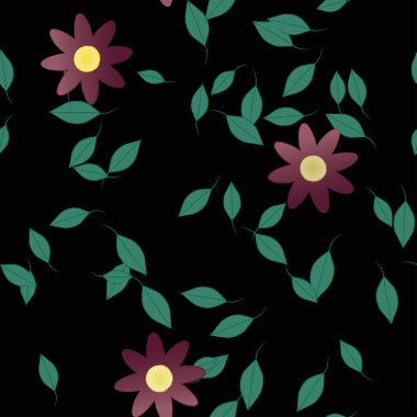 Yaprakları pürüzsüz arkaplan, vektör illüstrasyonu