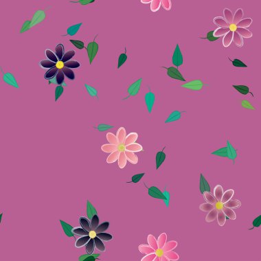 soyut çiçekler ve pürüzsüz arkaplan, vektör illüstrasyonu