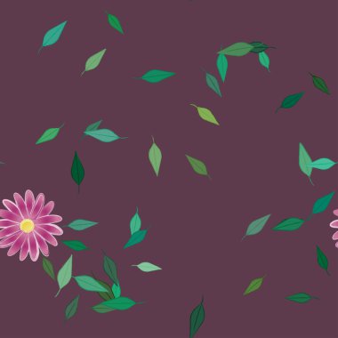 Yaprakları pürüzsüz arkaplan, vektör illüstrasyonu