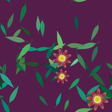 Yaprakları pürüzsüz arkaplan, vektör illüstrasyonu