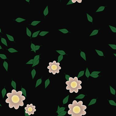 Yaprakları pürüzsüz arkaplan, vektör illüstrasyonu