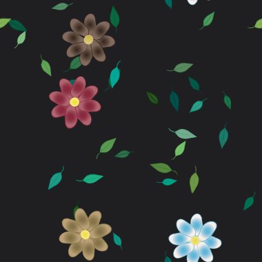 Yaprakları pürüzsüz arkaplan, vektör illüstrasyonu