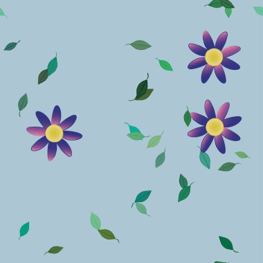 Yaprakları pürüzsüz arkaplan, vektör illüstrasyonu