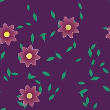 Yaprakları pürüzsüz arkaplan, vektör illüstrasyonu