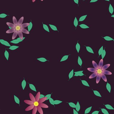 Yaprakları pürüzsüz arkaplan, vektör illüstrasyonu