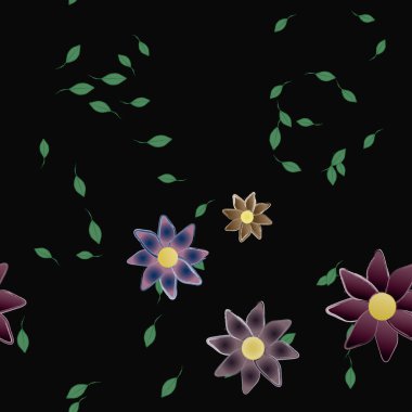 Yaprakları pürüzsüz arkaplan, vektör illüstrasyonu