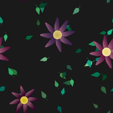 Yaprakları pürüzsüz arkaplan, vektör illüstrasyonu