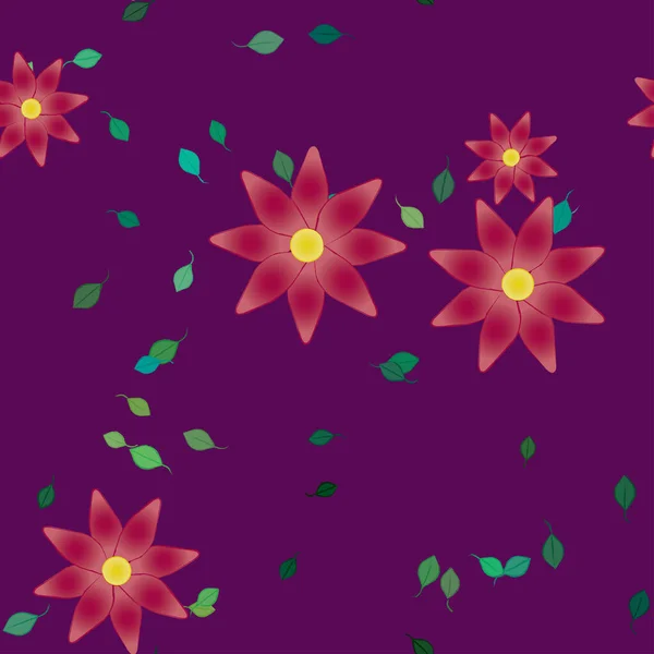 Абстрактні Квіти Листя Безшовний Фон Векторні Ілюстрації — стоковий вектор