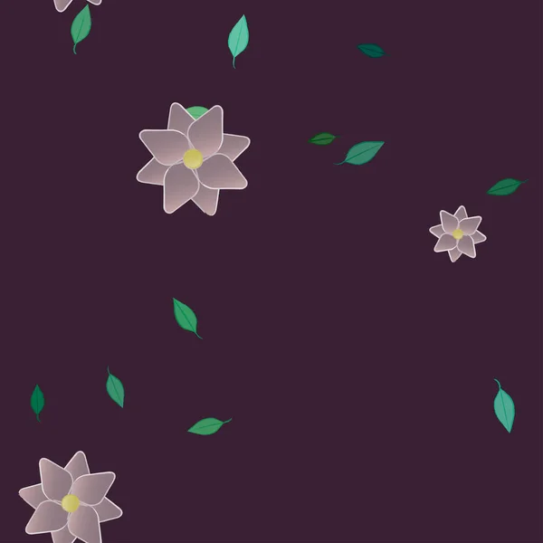 Flores Abstractas Hojas Fondo Sin Costura Ilustración Vectorial — Vector de stock