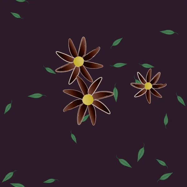 Abstrakcyjne Kwiaty Liście Bezszwowe Tło Wektor Ilustracja — Wektor stockowy