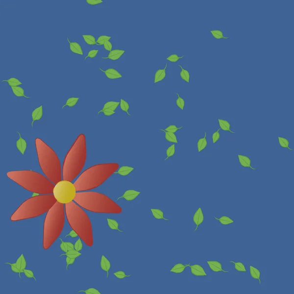 Flores Abstractas Con Hojas Verdes Patrón Sin Costura Ilustración Vectorial — Archivo Imágenes Vectoriales