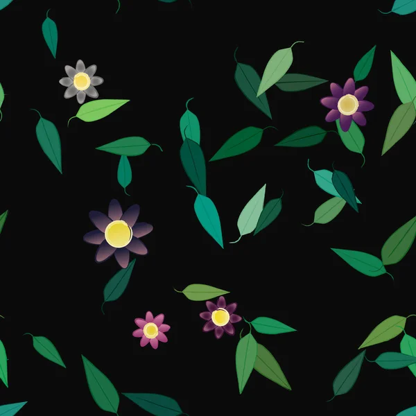ดอกไม นามธรรมท ใบส ปแบบไร ภาพวาดเวกเตอร — ภาพเวกเตอร์สต็อก
