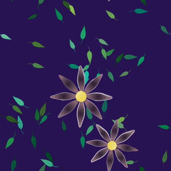 Flori Abstracte Frunze Verzi Model Fără Sudură Ilustrație Vectorială — Vector de stoc