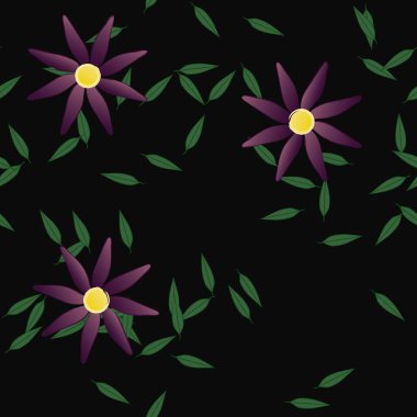 Yaprakları pürüzsüz arkaplan, vektör illüstrasyonu