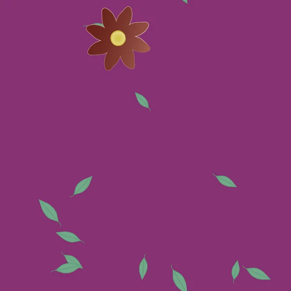 Flores Abstractas Con Hojas Verdes Patrón Sin Costura Ilustración Vectorial — Archivo Imágenes Vectoriales