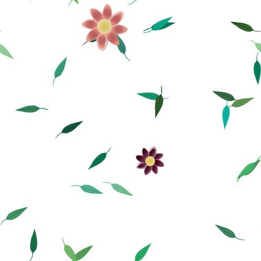 Yaprakları pürüzsüz arkaplan, vektör illüstrasyonu