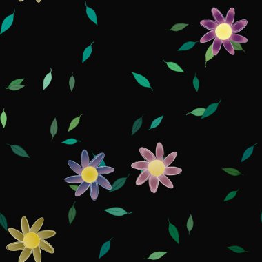 Yaprakları pürüzsüz arkaplan, vektör illüstrasyonu