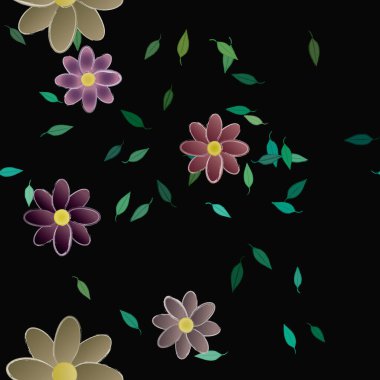 Yaprakları pürüzsüz arkaplan, vektör illüstrasyonu