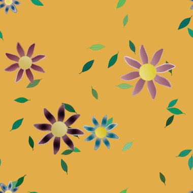 Yaprakları pürüzsüz arkaplan, vektör illüstrasyonu