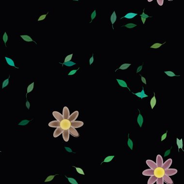 Yaprakları pürüzsüz arkaplan, vektör illüstrasyonu