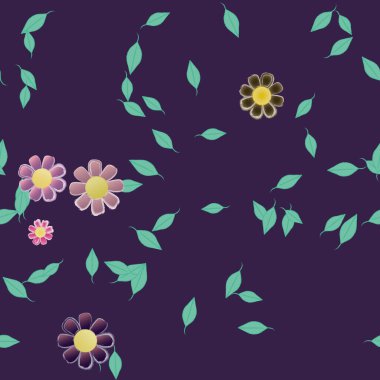 Yaprakları pürüzsüz arkaplan, vektör illüstrasyonu