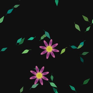 Yaprakları pürüzsüz arkaplan, vektör illüstrasyonu