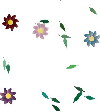 Yaprakları pürüzsüz arkaplan, vektör illüstrasyonu