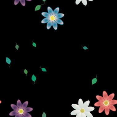 Yaprakları pürüzsüz arkaplan, vektör illüstrasyonu