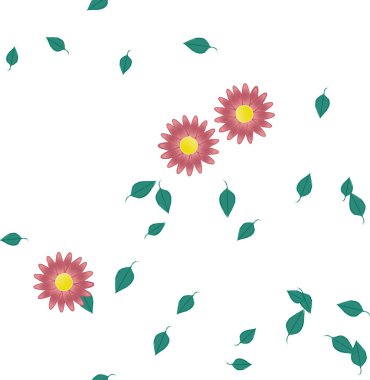 Yaprakları pürüzsüz arkaplan, vektör illüstrasyonu