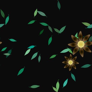 Yaprakları pürüzsüz arkaplan, vektör illüstrasyonu