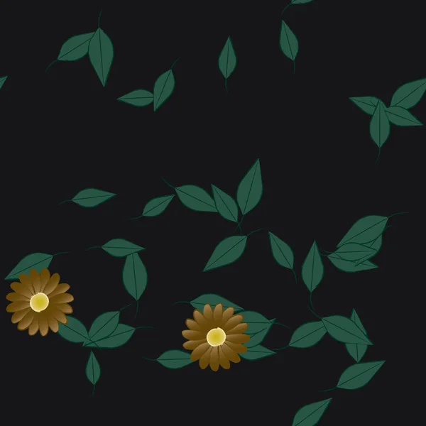 ดอกไม นามธรรมท ใบส ปแบบไร ภาพวาดเวกเตอร — ภาพเวกเตอร์สต็อก