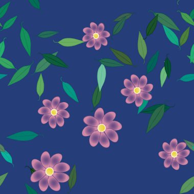 Yaprakları pürüzsüz arkaplan, vektör illüstrasyonu