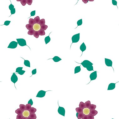 Yaprakları pürüzsüz arkaplan, vektör illüstrasyonu