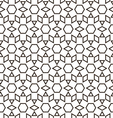 Soyut geometrik süslemeli vektör deseni. Kusursuz tasarım dokusu.