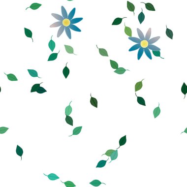 Yapraksız desenli soyut çiçekler, vektör illüstrasyonu