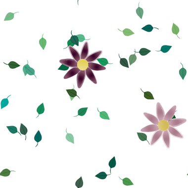 Yapraksız desenli soyut çiçekler, vektör illüstrasyonu