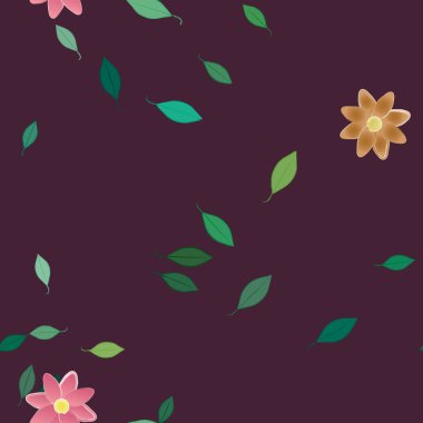 renkli çiçekler ve yapraklar arka plan