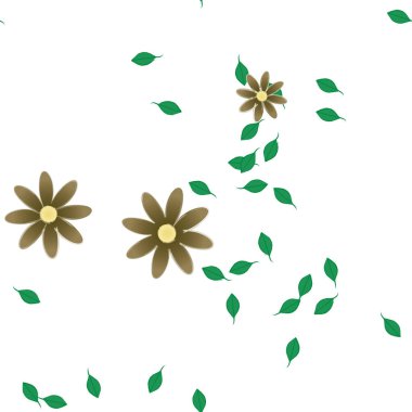 Yapraksız desenli soyut çiçekler, vektör illüstrasyonu