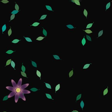 Yapraksız desenli soyut çiçekler, vektör illüstrasyonu